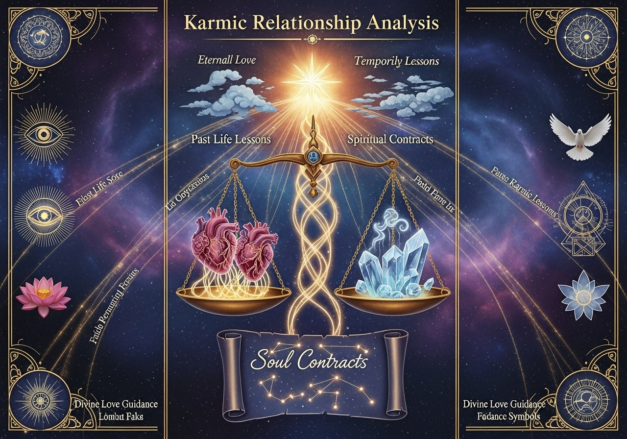 Karmic relationship astrology scratch card - understand soul connections and past life karma in your current relationships